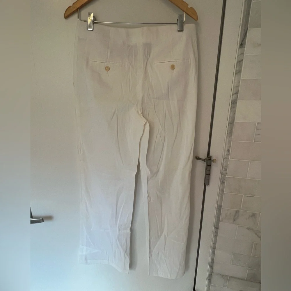 Theory Flat Front Linen Women’s Pants - Picture 3 of 6